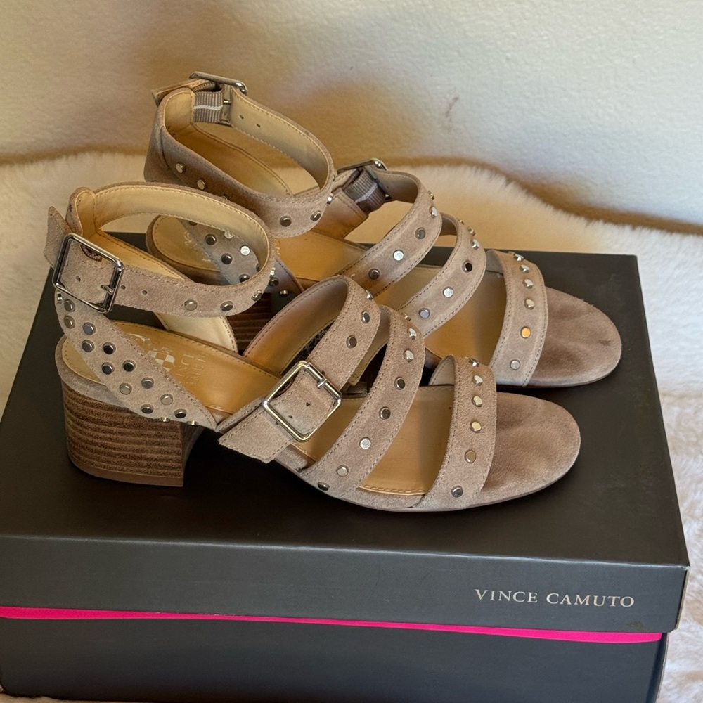 Vince Camuto Studded Block Heel Sandals